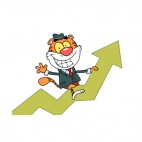 Tiger with hat and suit riding on success, decals stickers