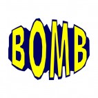Blue and yellow bomb title, decals stickers