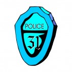 Blue police precinct 31 badge, decals stickers
