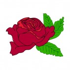 Red roses with leaves opening, decals stickers