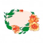 Orange roses with leaves backround, decals stickers