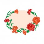 Orange and red roses with leaves backround, decals stickers
