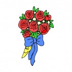 Red roses bouquet with blue buckle, decals stickers