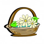 Daisies flower basket, decals stickers