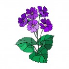 Purple flowers with leaves, decals stickers