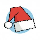 Santa hat with blue backround, decals stickers