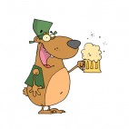 Bear with hat and beer mug , decals stickers