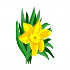 Yellow flower with leaves, decals stickers