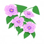 Purple and pink flowers with leaves, decals stickers
