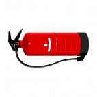 Black and red fire extinguisher, decals stickers