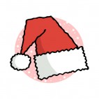Santa hat with pink backround with snowflakes , decals stickers
