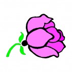 Pink rose with twig, decals stickers