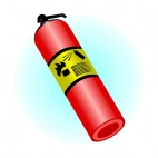 Fire extinguisher with directive written on it, decals stickers