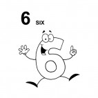 Number 6 six, decals stickers