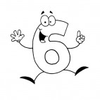 Happy number 6 six, decals stickers