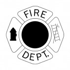 Fire Department badge with symbols, decals stickers