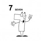 Number 7 seven, decals stickers