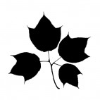 Three tip leaves silhouette, decals stickers