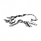 Flamboyant wolf running, decals stickers