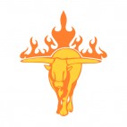 Flamboyant bull with long horns, decals stickers