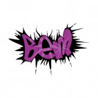 Black and purple bem word graffiti, decals stickers