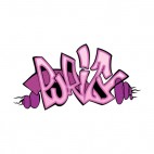 Purple purity word graffiti, decals stickers