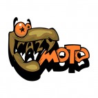 Brown and orange crazy moto graffiti, decals stickers