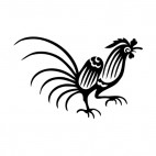 Rooster with long tail, decals stickers