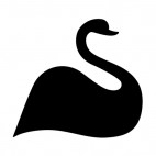 Swan swimming silhouette, decals stickers