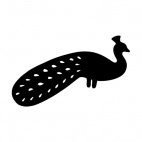 Peacock with long tail silhouette, decals stickers
