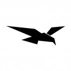 Seagul looking down drawing silhouette, decals stickers
