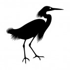 Crane bird with long feathers, decals stickers