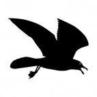 Seagul flying with beak open, decals stickers