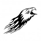 Flamboyant eagle head with beak open , decals stickers
