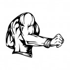 Muscular body side view mascot, decals stickers