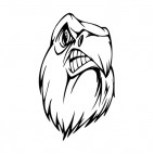 Angry bald eagle face mascot, decals stickers
