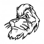 Lion face with whiskers mascot, decals stickers