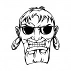 Man face with sunglasses and big earrings mascot, decals stickers