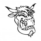 Bull face blinking mascot, decals stickers