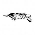 Flamboyant white tiger running , decals stickers