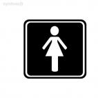 Women toilet sign symbol, decals stickers