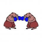 Two bears boxing, decals stickers
