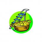 Ladder with basket full of pears, decals stickers
