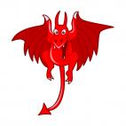 Red dragon with mouth open, decals stickers