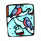 Blue bullfinches, decals stickers