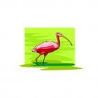 Pink crane bird, decals stickers