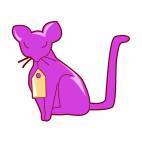 Purple cat with tag, decals stickers
