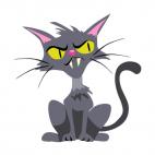 Disturbed grey cat, decals stickers
