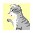 Cat licking paw, decals stickers