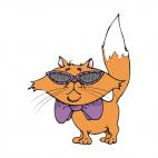 Cat with purple sunglasses and tie, decals stickers